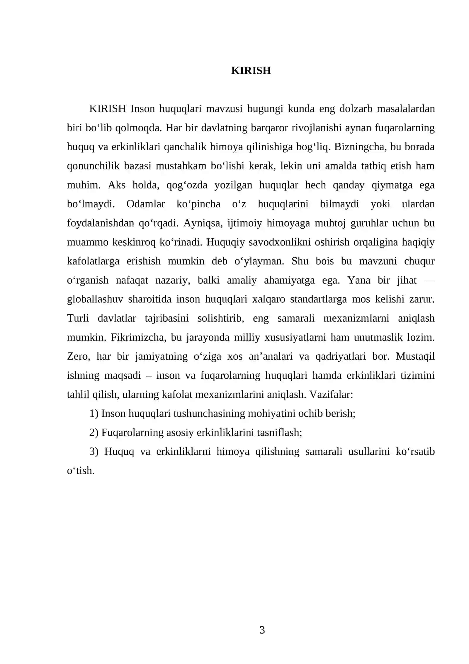 Inson va fuqarolarning huquqlari, erkinliklari va ularning kafolatlari 3
