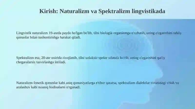 Naturalizm va Spektralizm lingvistikada 3