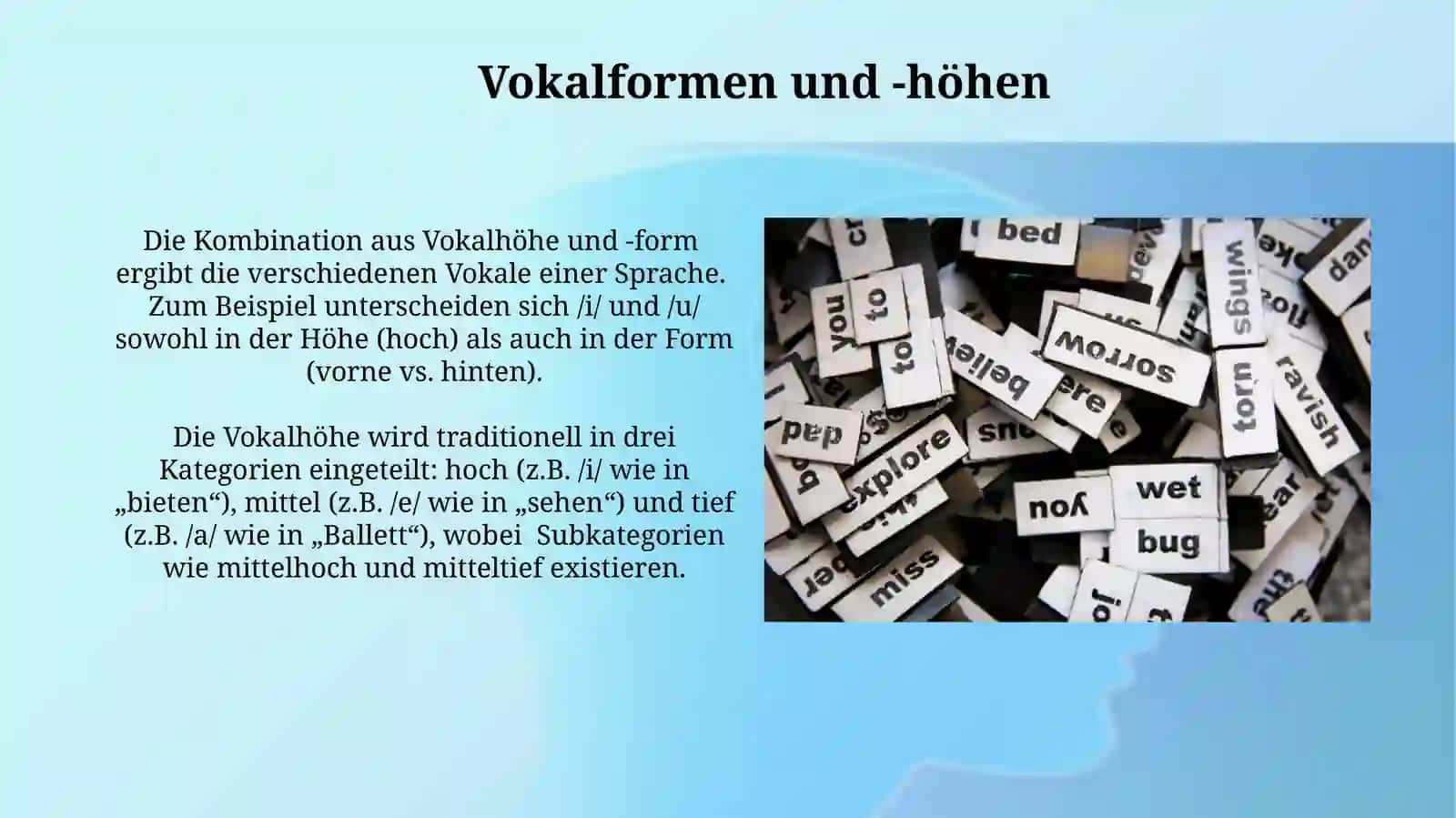 Mündliche Vokale 3