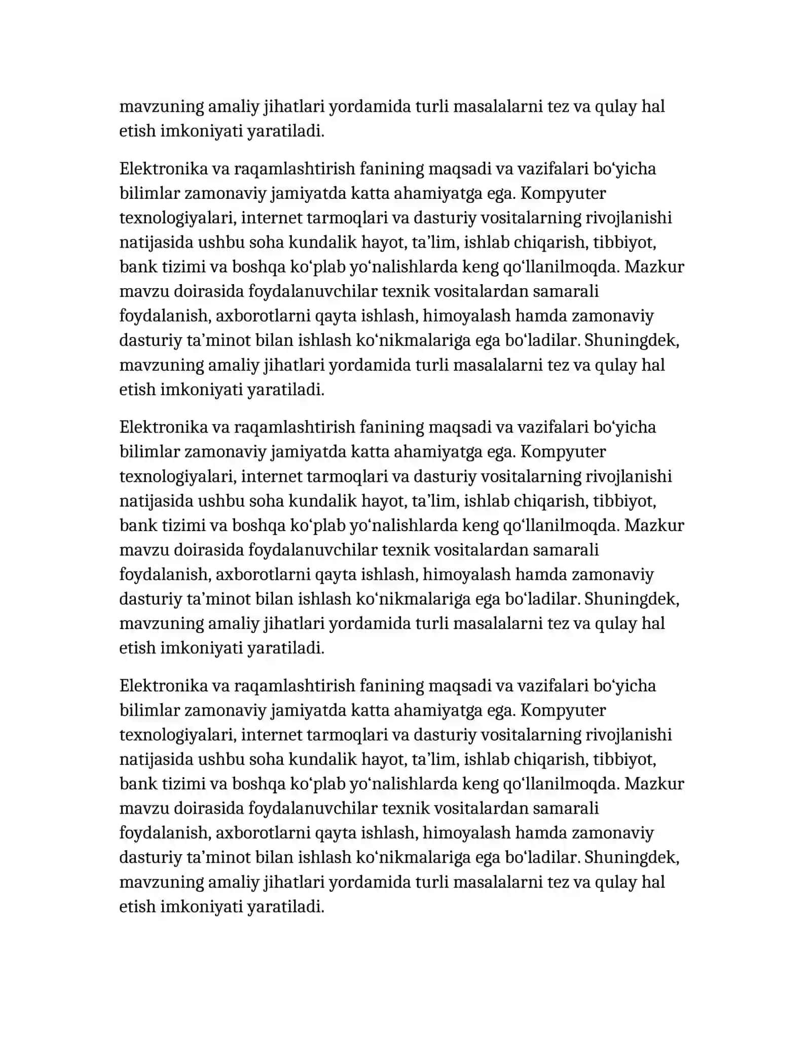 Elektronika va raqamlashtirish fanining maqsadi va vazifalari 3