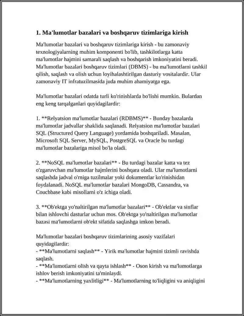 MA'LUMOTLAR BAZASINI BOSHQARISH TIZIMLARI 3