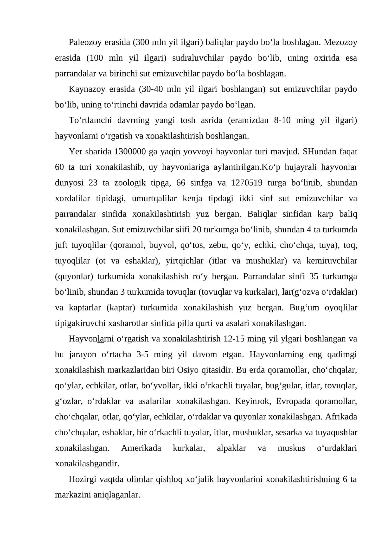 Qishloq xo‘jalik hayvonlarining kelib chiqishi va evolyutsiyasi 3