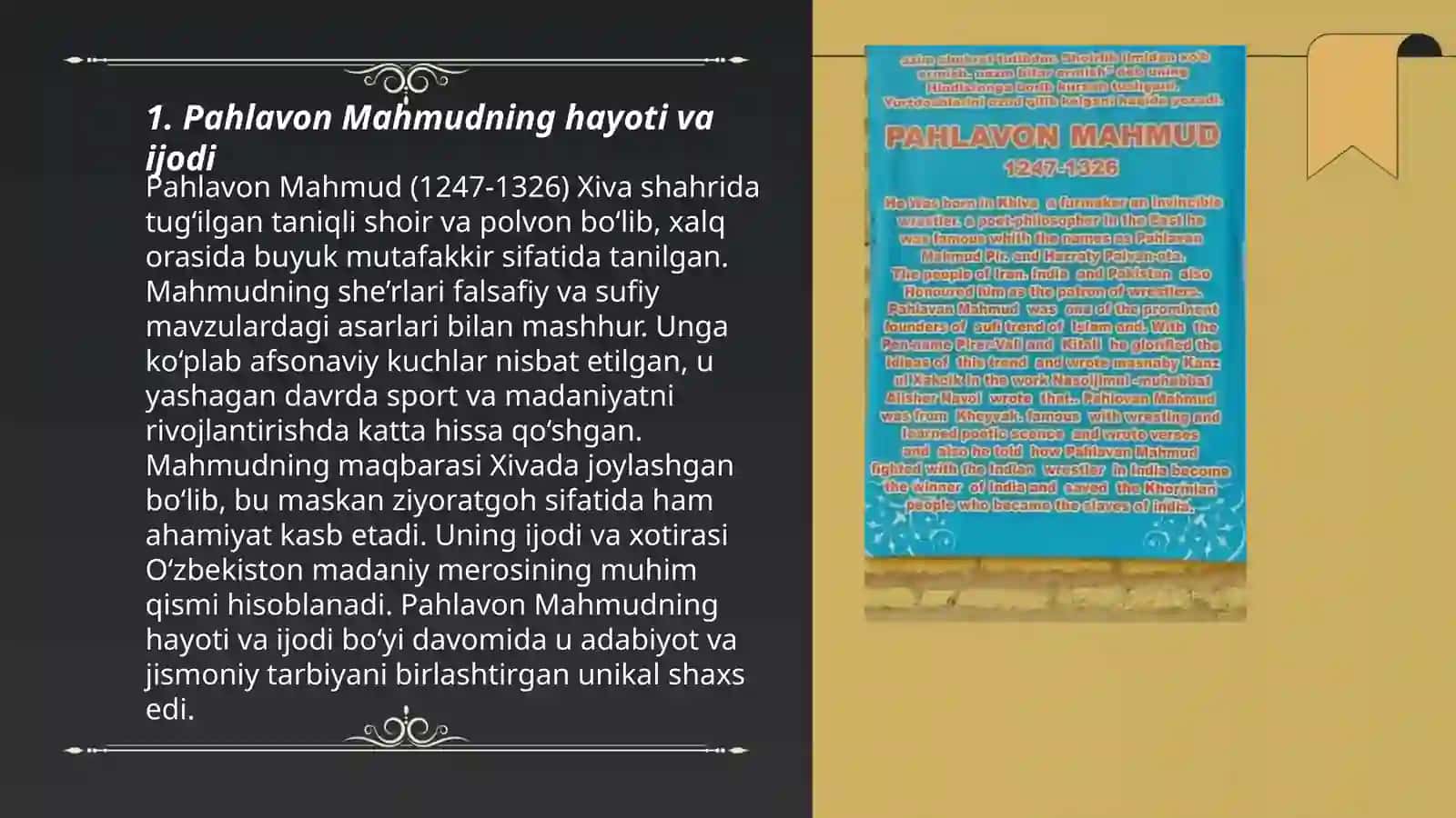 Pahlavon Mahmudning ruboiylari tahlili 3