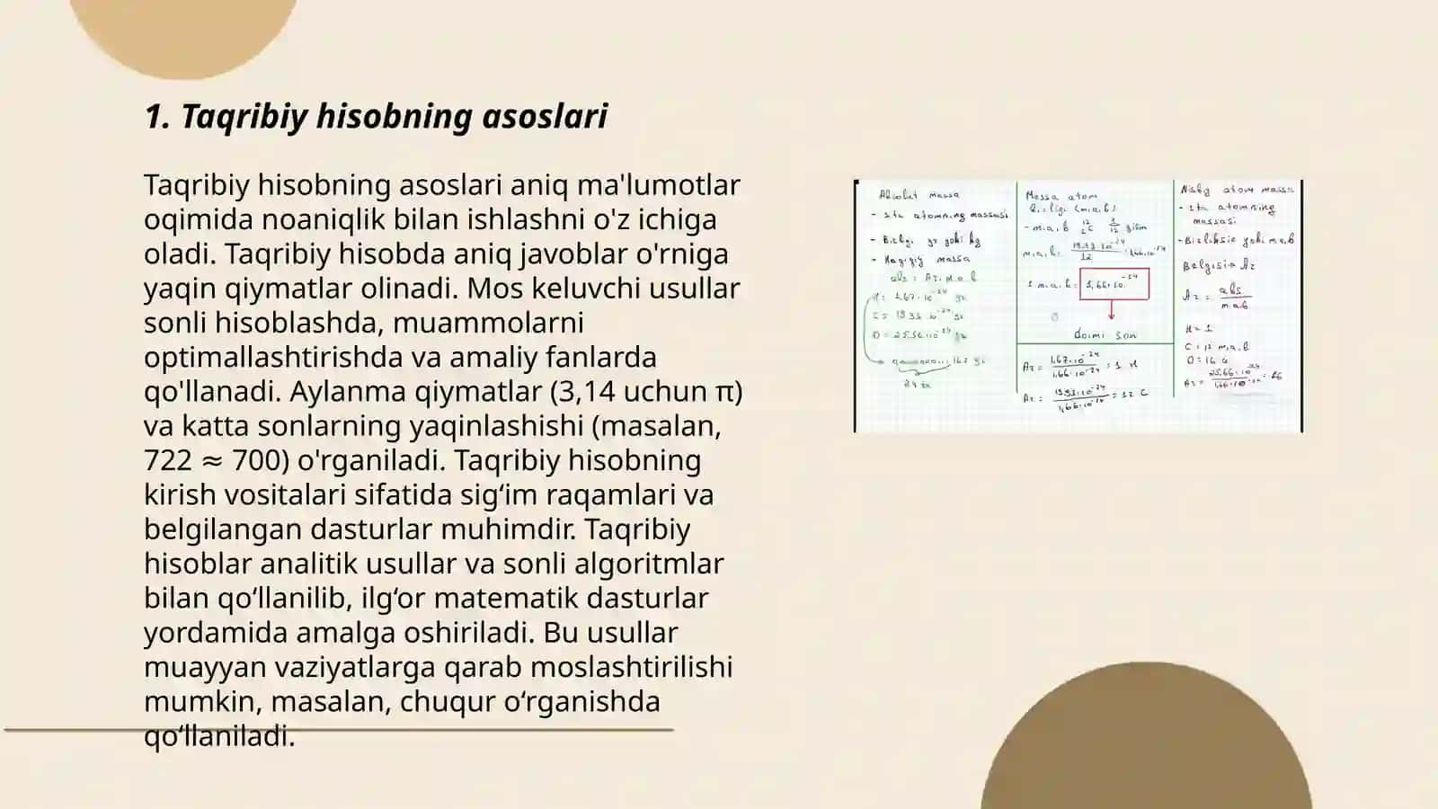 Taqribiy hisobning asoslari 3