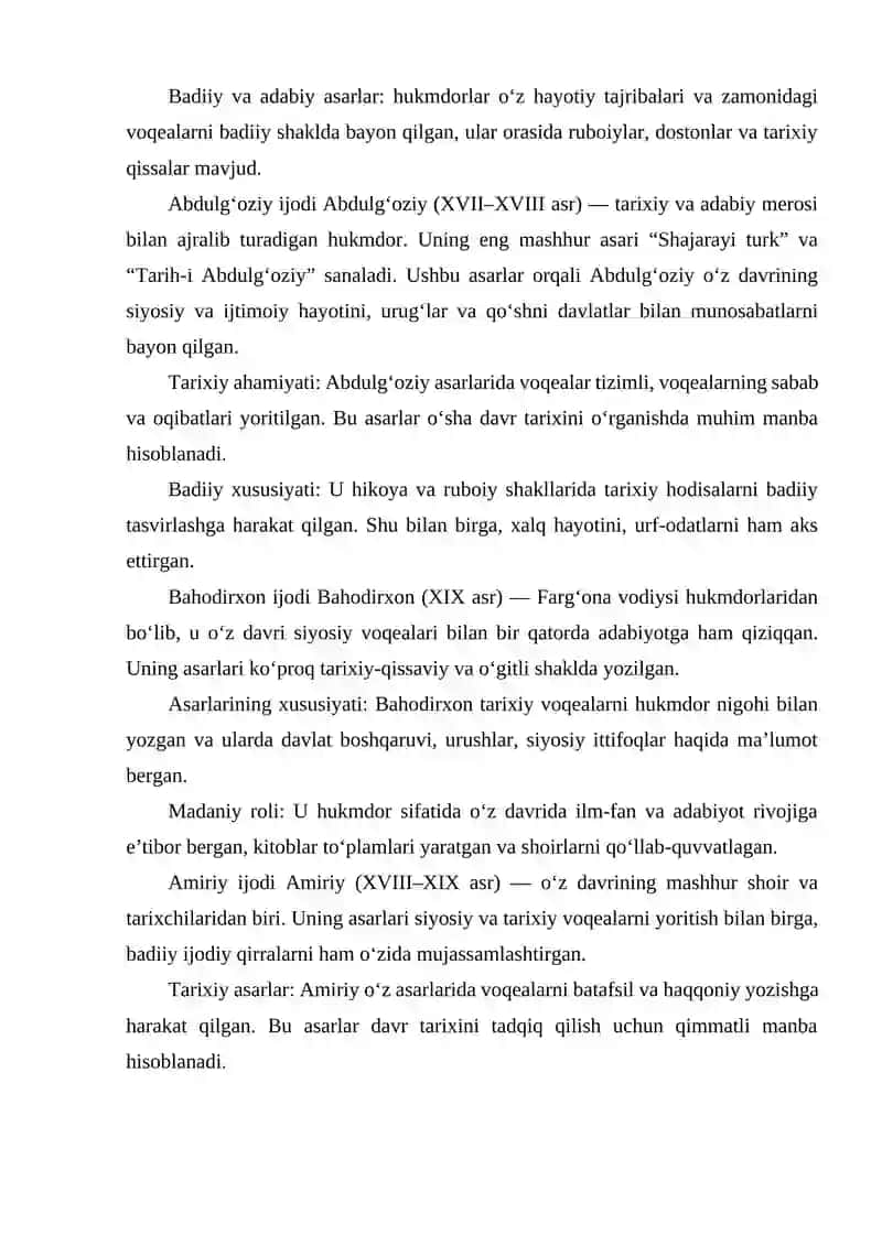 18 19 ASR ADABIYOTIDA HUKMDORLAR IJODI O'RNI.ABDULGOZIY BAHODIRXON VA AMIRIY 3