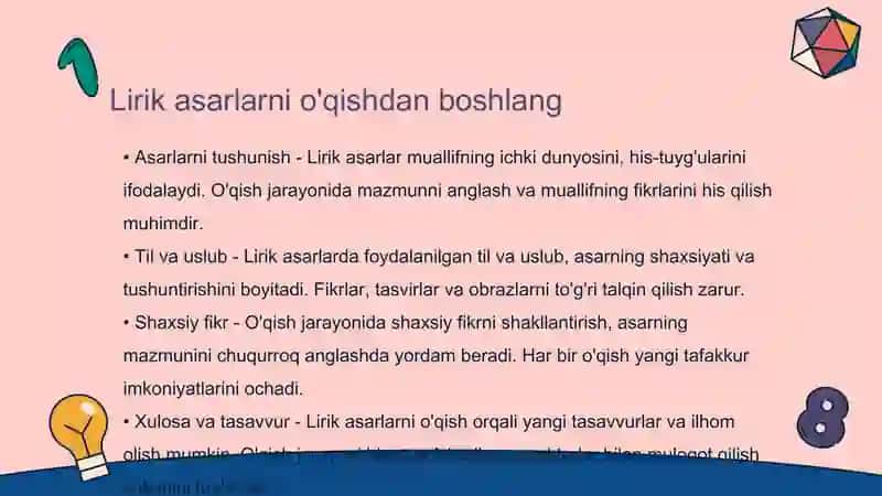 Lirik asarlarni tahlil qilish usullari 3