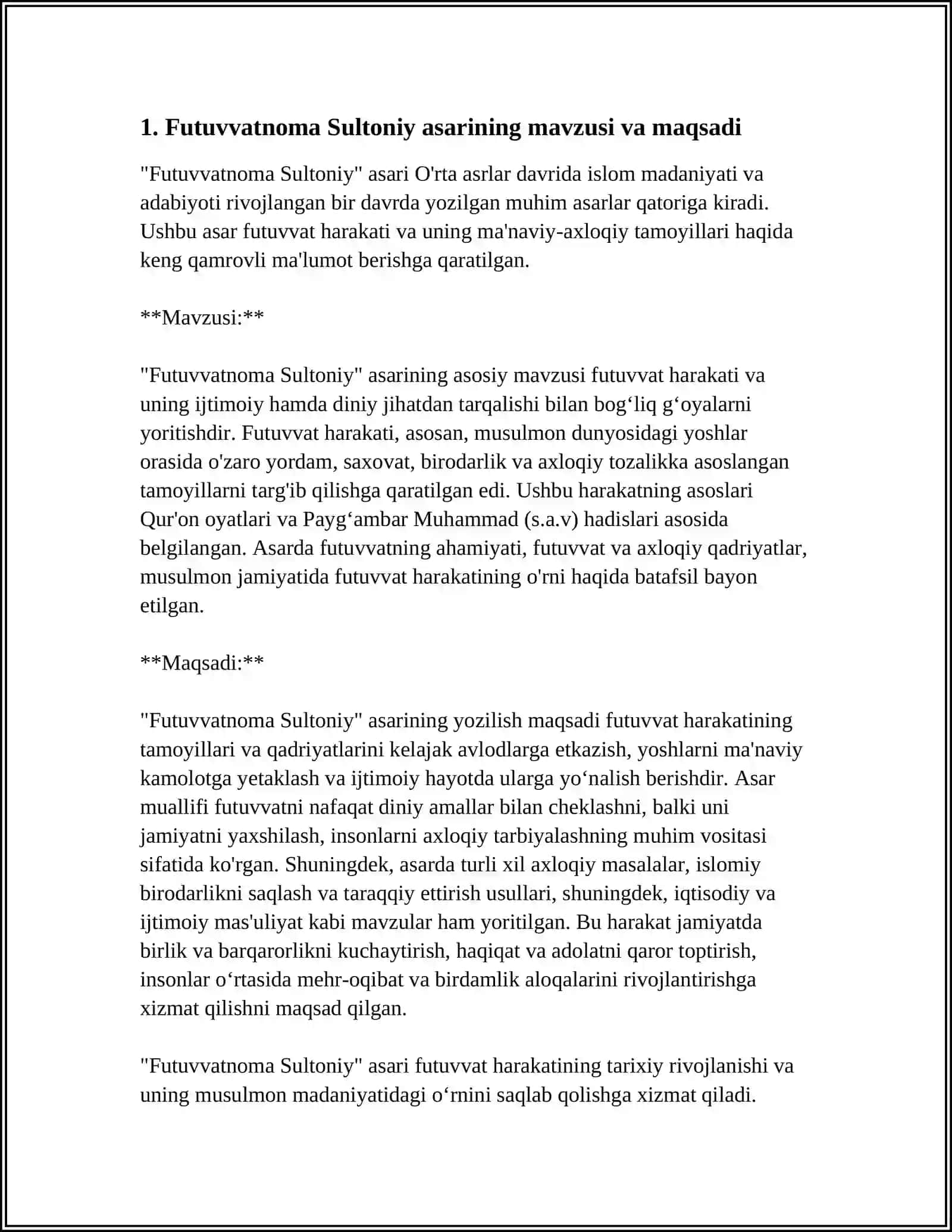 HUSAYN VOIZ KOSHIFIYNING "FUTUVVATNOMA SULTONIY" ASARI 3
