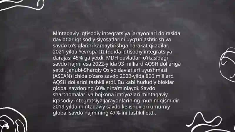 Mintaqaviy Iqtisodiy Integratsiya Jarayonlari 3