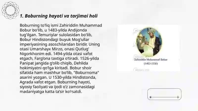 Ham Shoh, ham shoir Zahiriddin Muhammad Bobur. 3