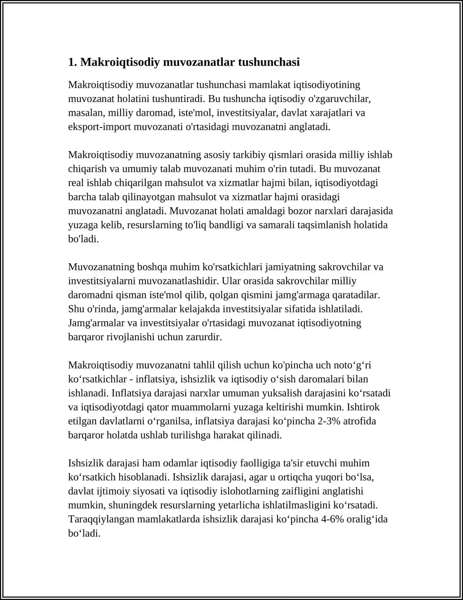 KEYNSNNING TOVARLAR VA XIZMATLAR BOZORIDA MAKROIQTISODIY MUVOZANATLAR MODELI 3