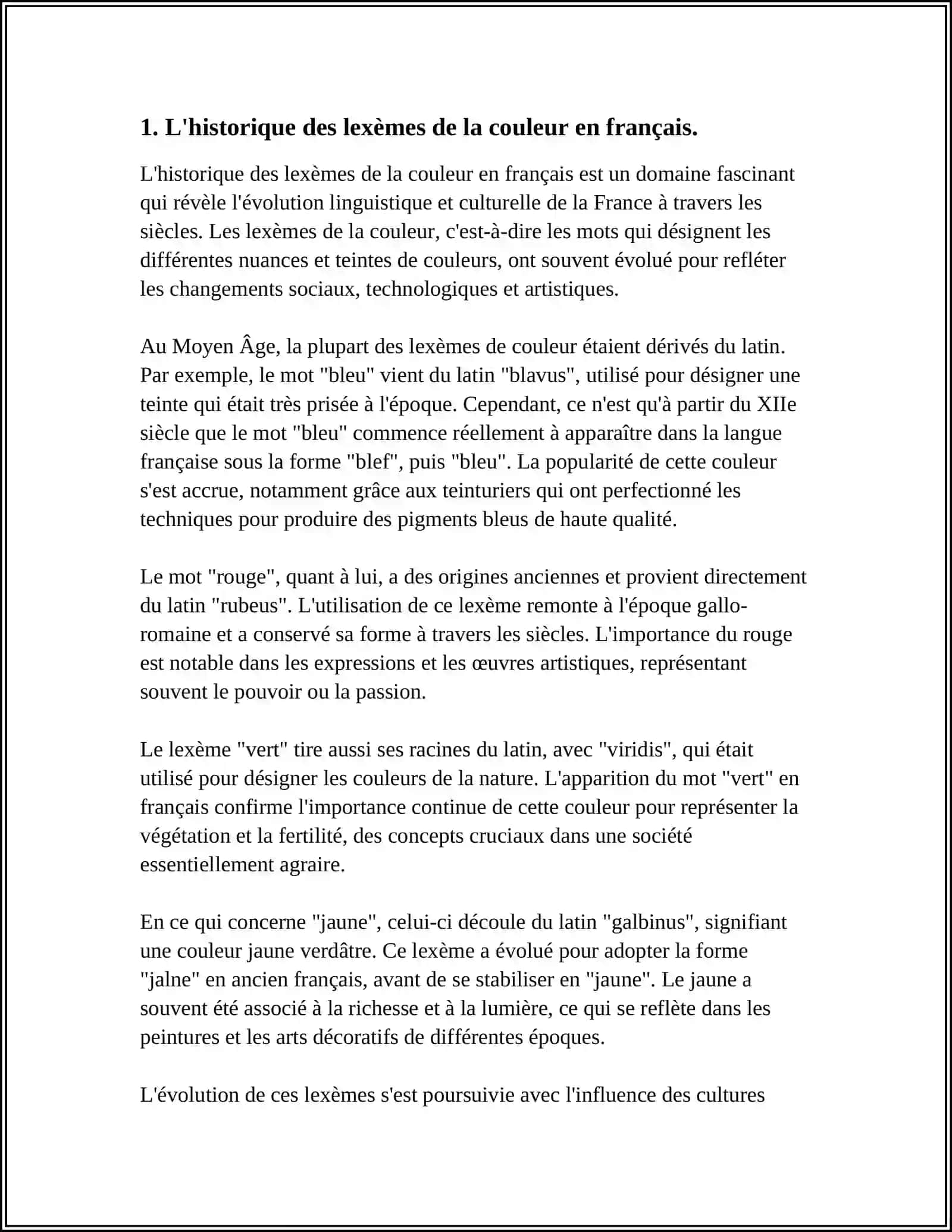 LES LEXÈMES DE LA COULEUR EN FRANÇAIS 3