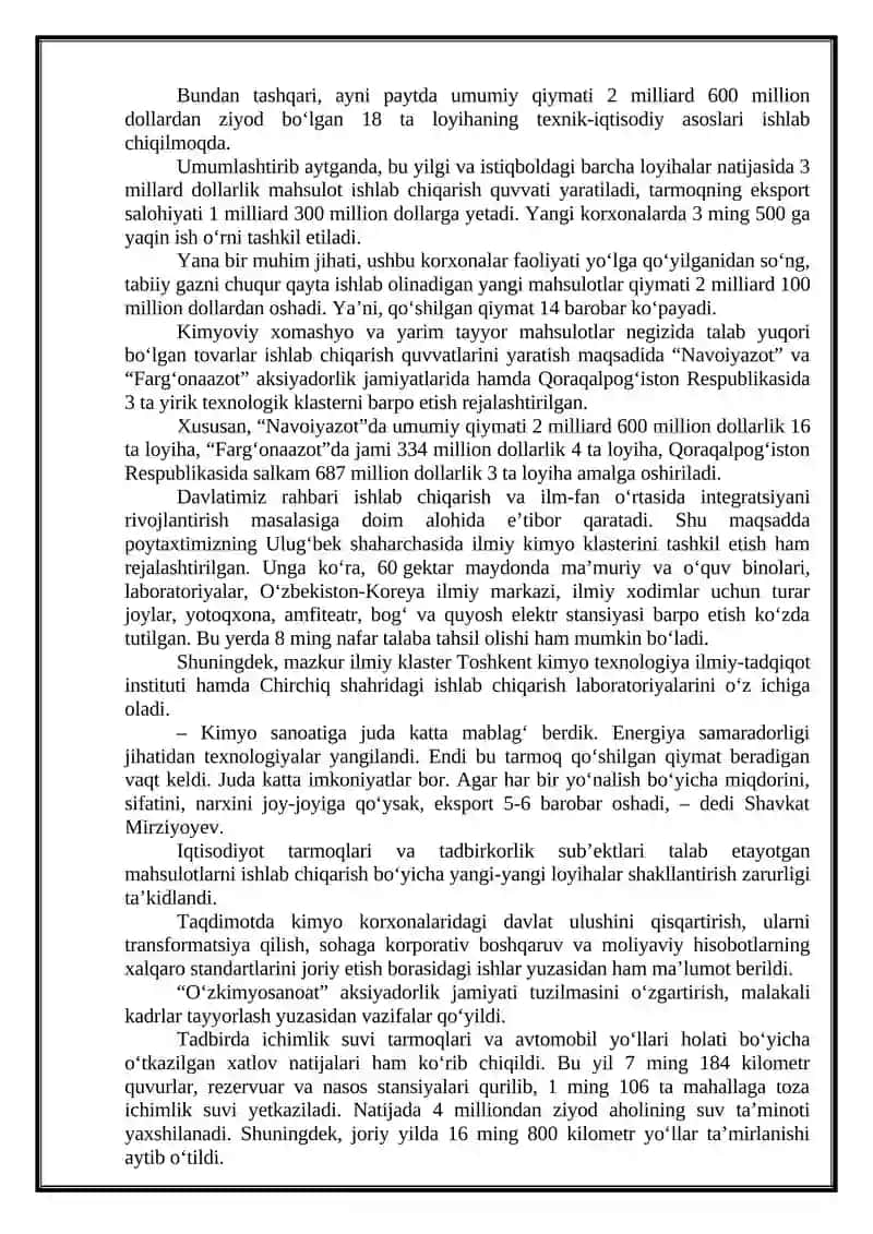 O‘ZBEKISTON RESPUBLIKASIDAGI IQTISODIY, IJTIMOIY-SIYOSIY VOQEALARGA DOIR MA’LUMOTLAR 3