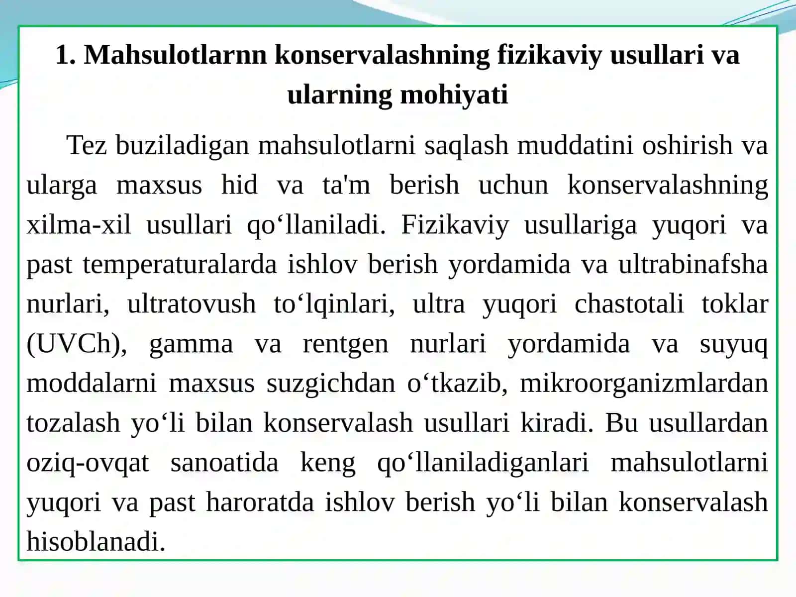 Meva va sabzavotlarni konservalash usullari 3