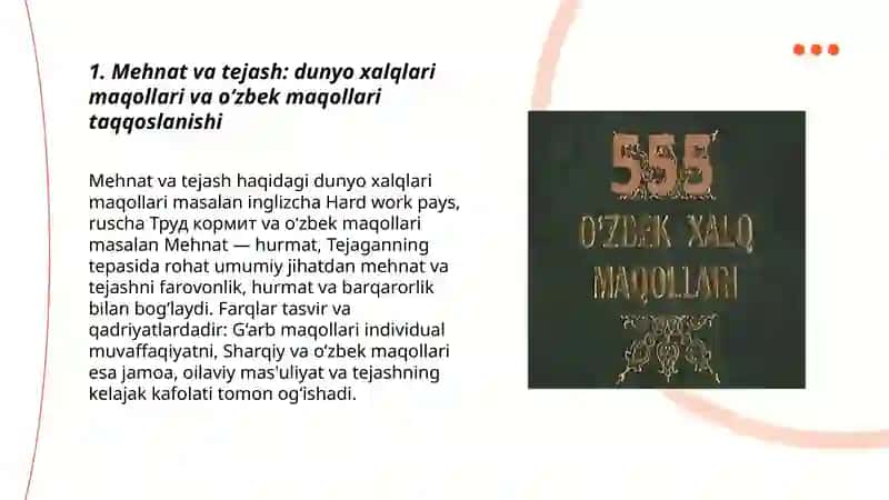 Dunyo xalqlari maqol va matallarini o’zbek xalq maqollari bilan qiyoslash 3
