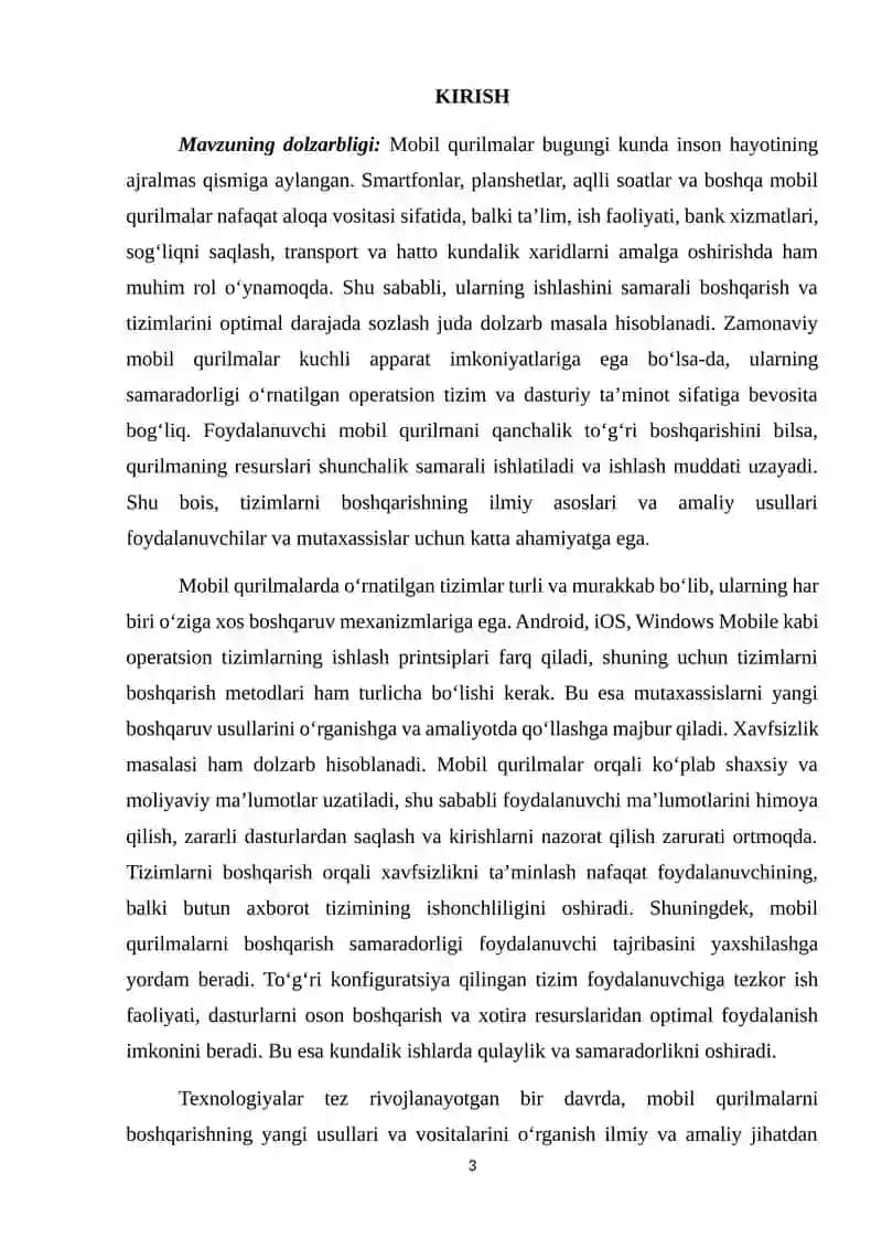 Mobil qurilmalarda o‘rnatilgan tizimlarni boshqarish 3