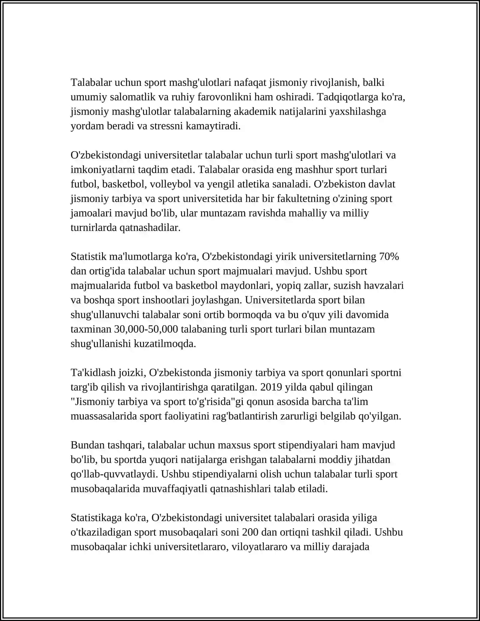 OLIY TA’LIM MUASSASALARI TO’GARAKDAGI MASHG’ULOTLAR 3