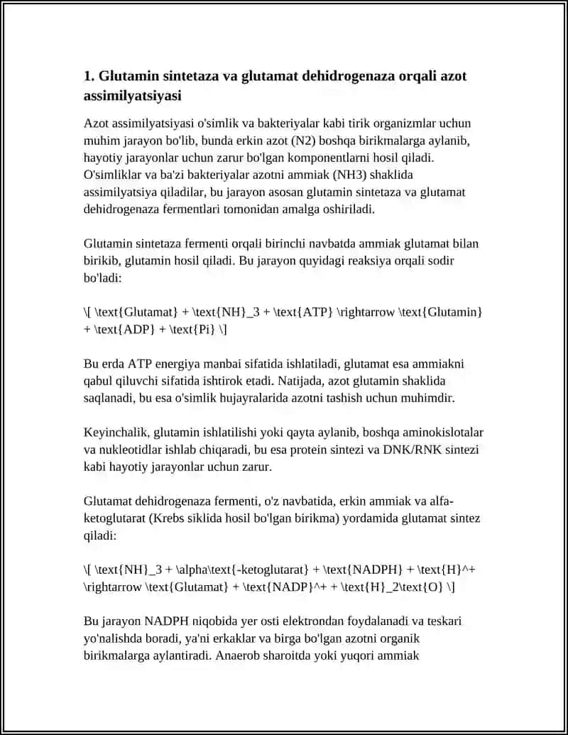 AZOTNI QAYTA ISHLASH AMINOKISLOTALAR NUKLEOTIDLAR 3