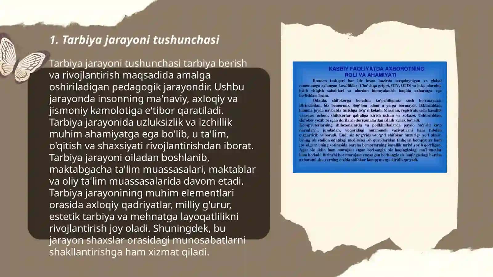 Tarbiya jarayoning mohiyati va uning jamiyat taraqqiyotida tutgan o‘rni 3