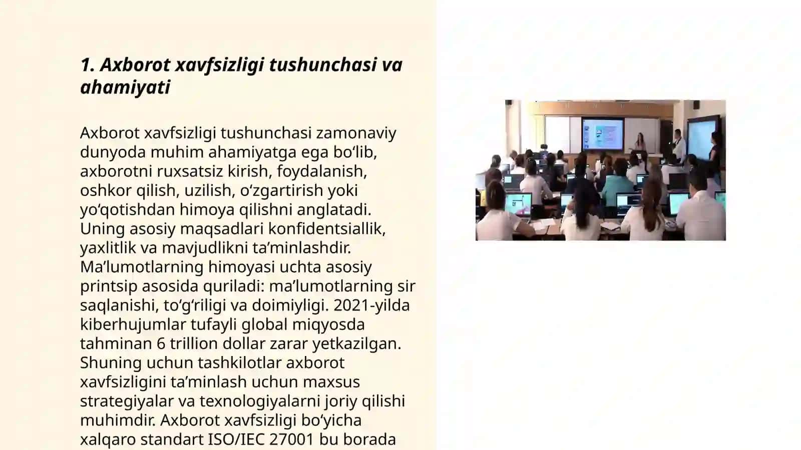 Axborot tizimlari xavfsizligi bo'limini o'qitish metodikasi 3