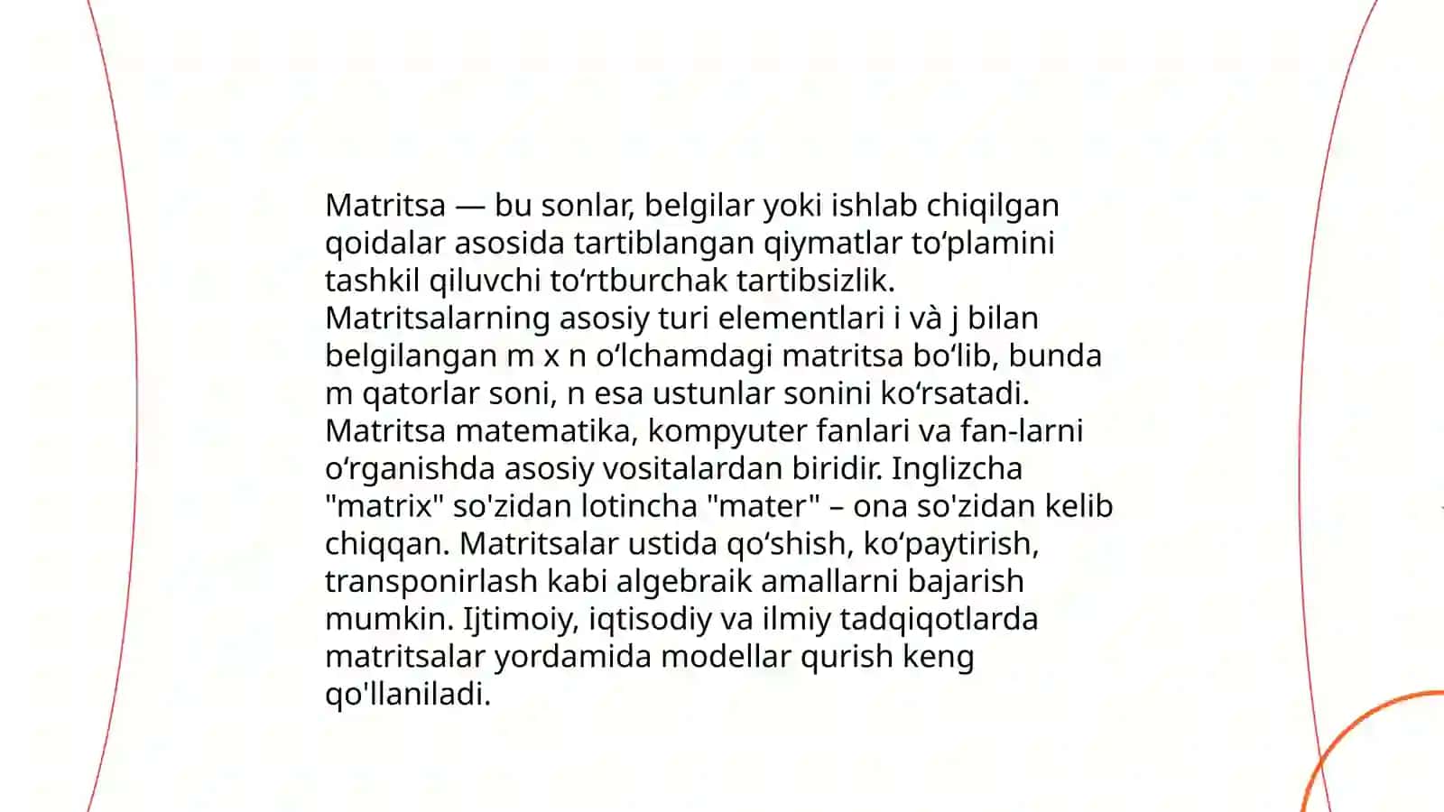 Matritsalar ustida amallar 3