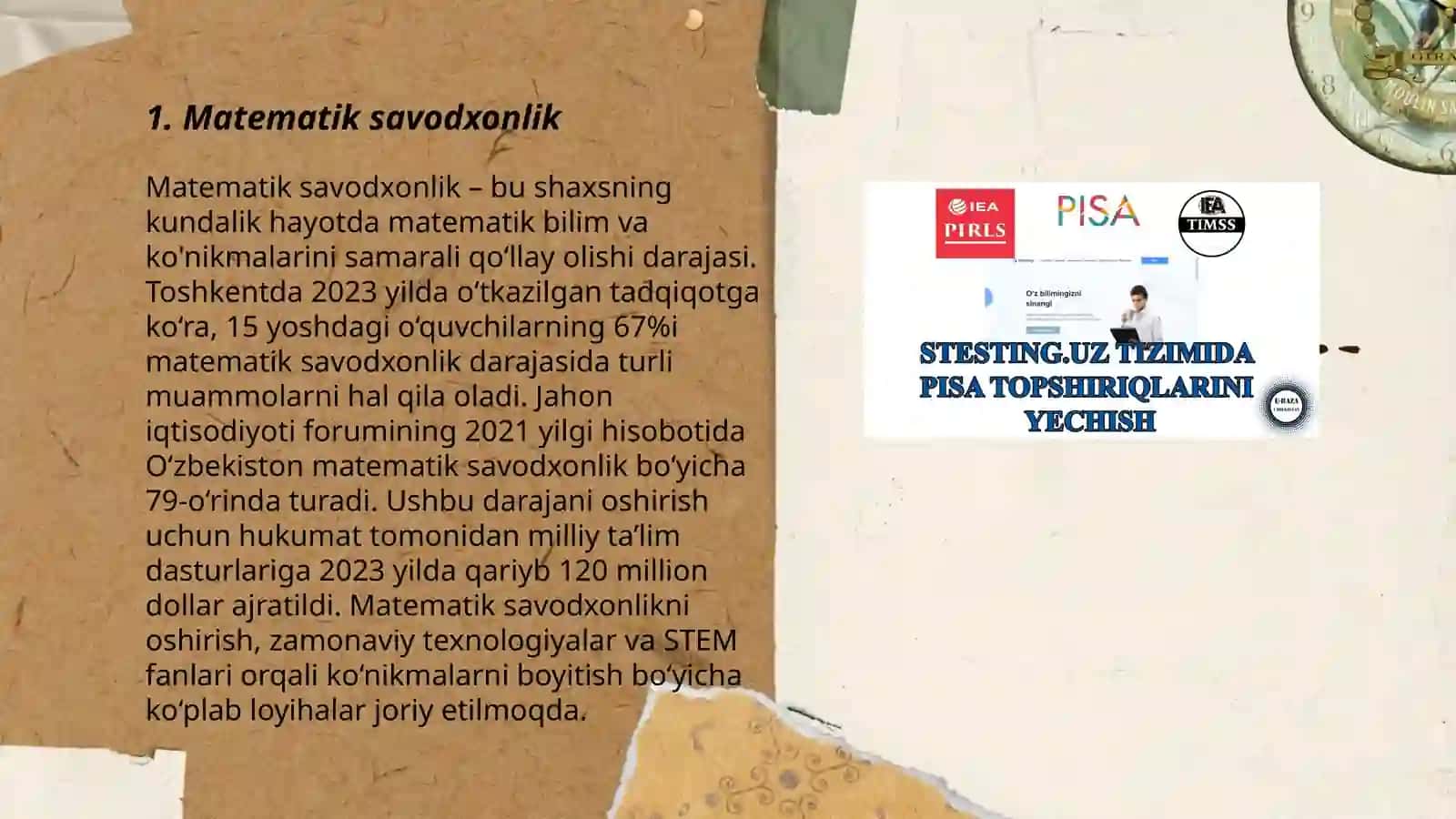 TIMSS-o‘quvchilarning funksional savodxonlik xalqaro baholash tadqiqotlari 3