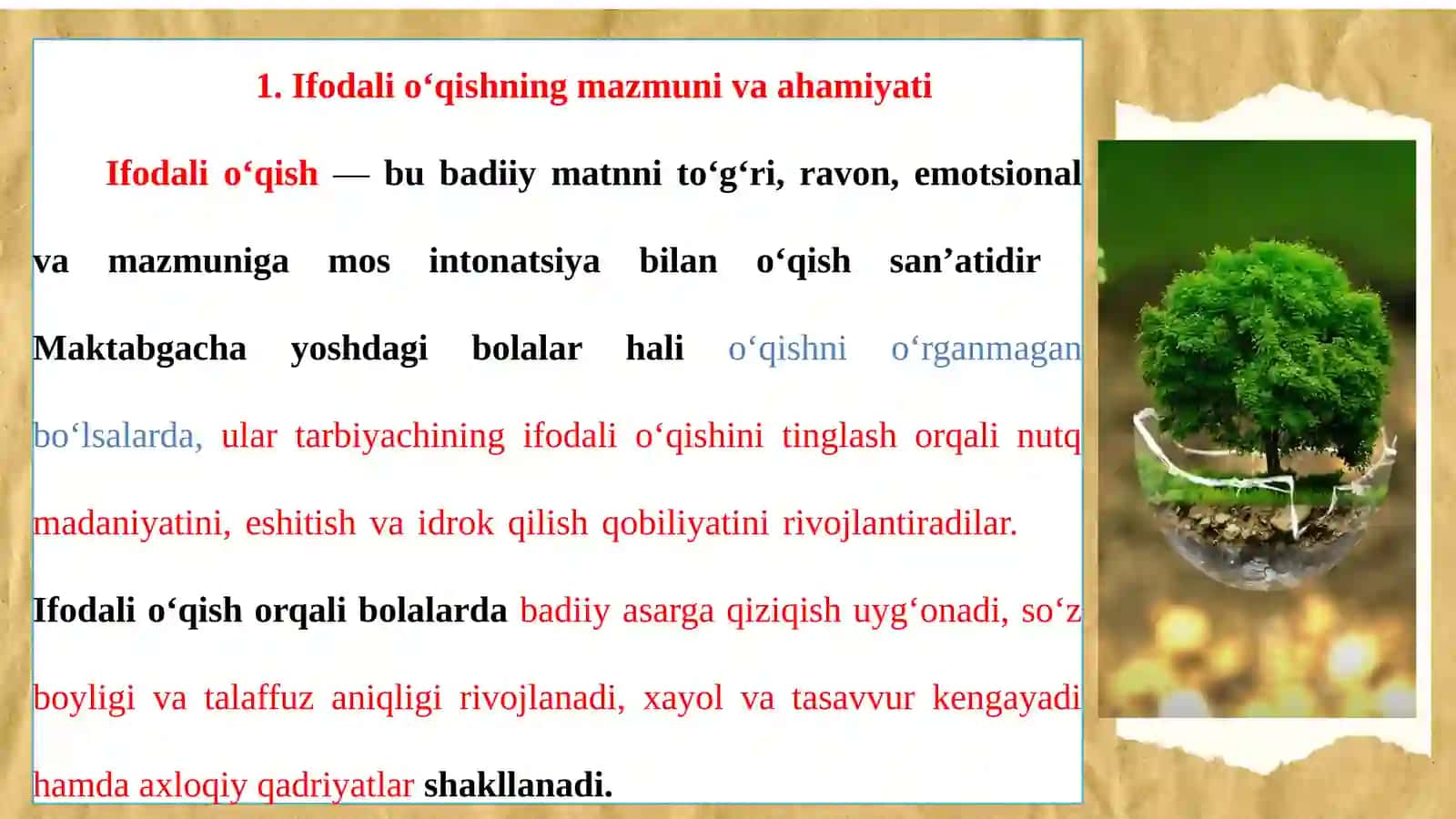 Maktabgacha ta’limda ifodali o’qishda ta’lim metodlari va ulardan foydalanish 3