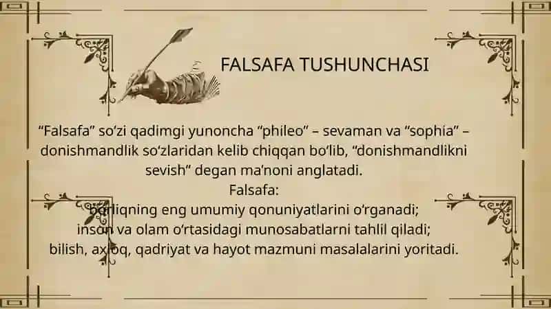 Falsafa fan va dunyoqarash sifatida: ta’riflar to‘plami 3