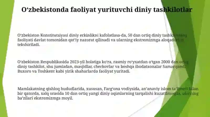 Oʻzbekistonda favoliyat yurutuvchi diniy tashkilotlar yangi diniy talimotkar sektalar 3