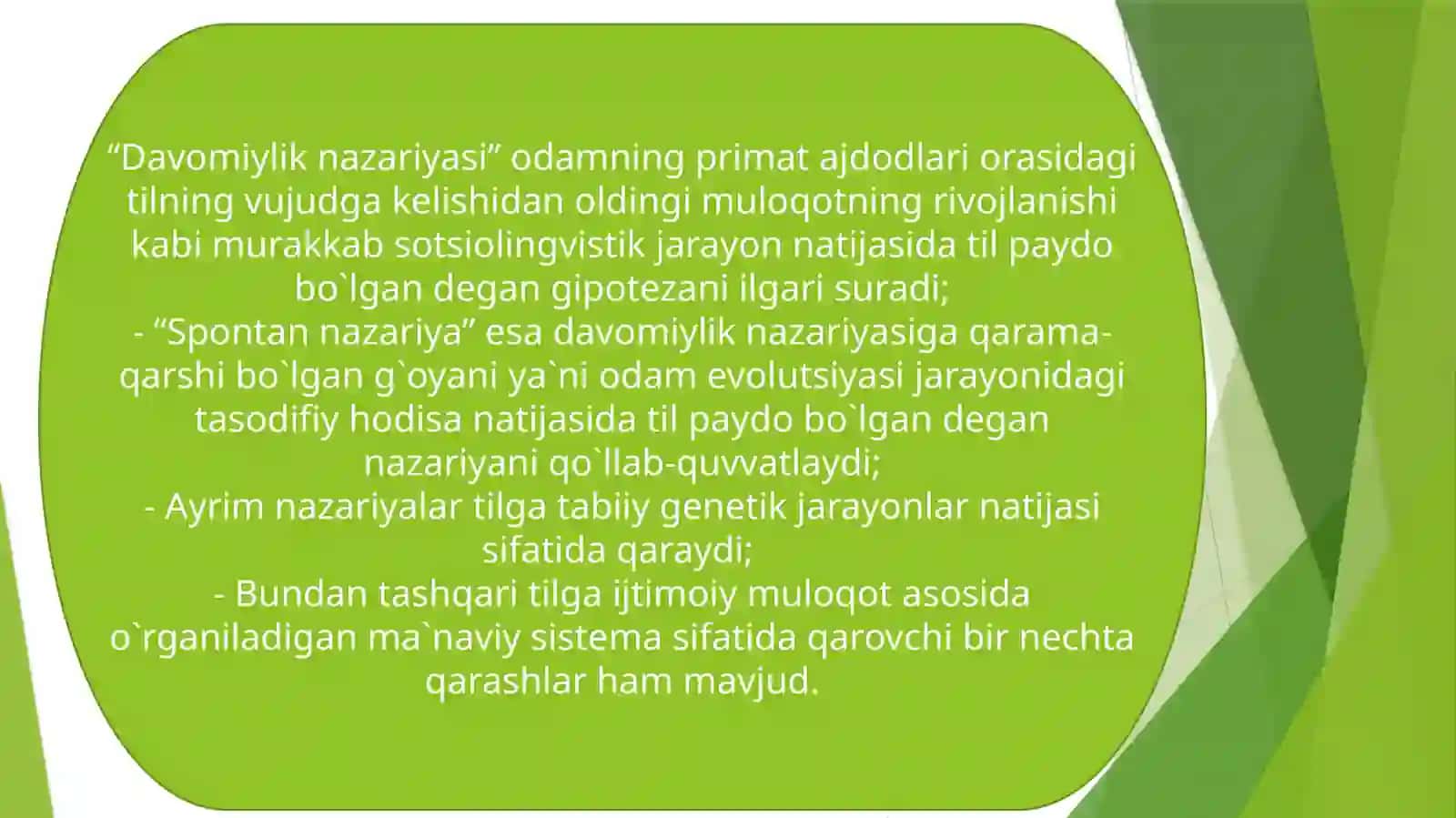 Tilning paydo bòlishi haqidagi nazariyalar 3