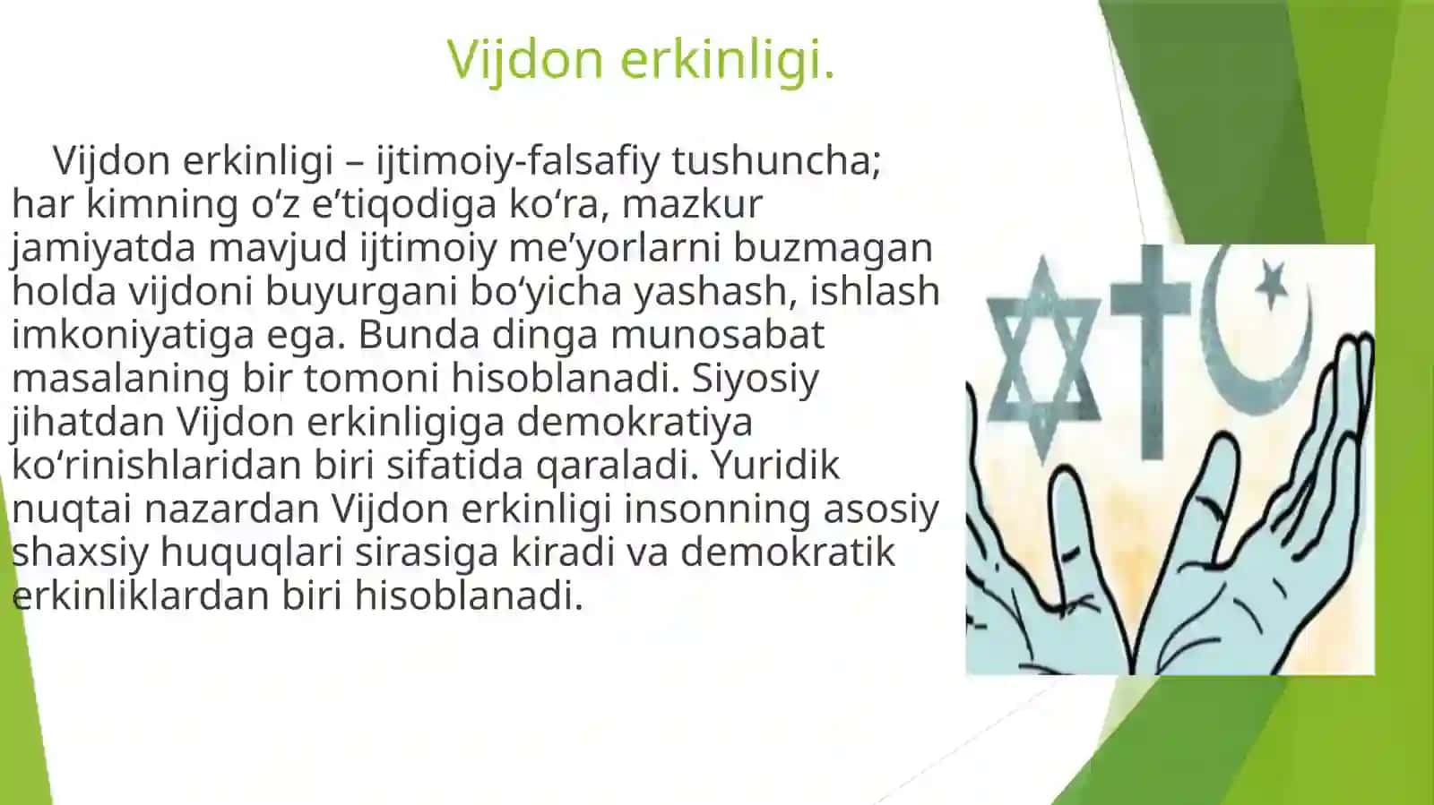 Vijdon va e'tiqod erkinligi 3