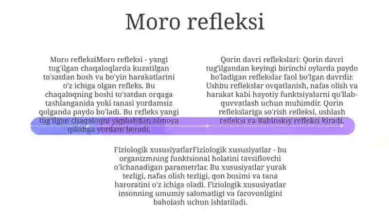 Go'daklik Davrida Reflekslar, Fiziologik Xususiyatlar 3