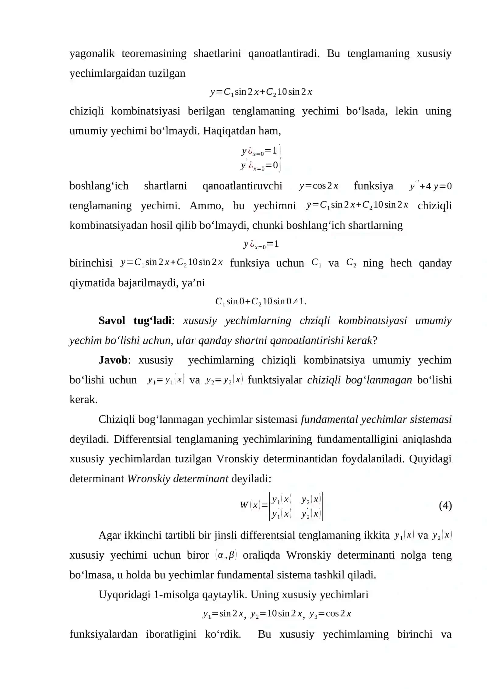 Ikkinchi tartibli differensial tenglamalar 3