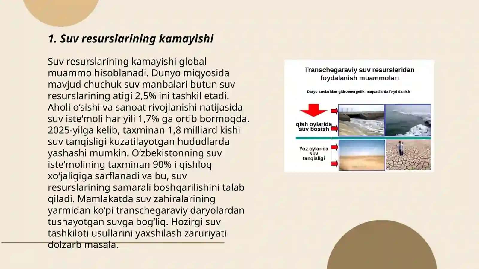 Suvdan foydalanish muammolari 3