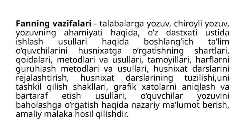 Husnixat va Unio’qitish Metodikasi 3