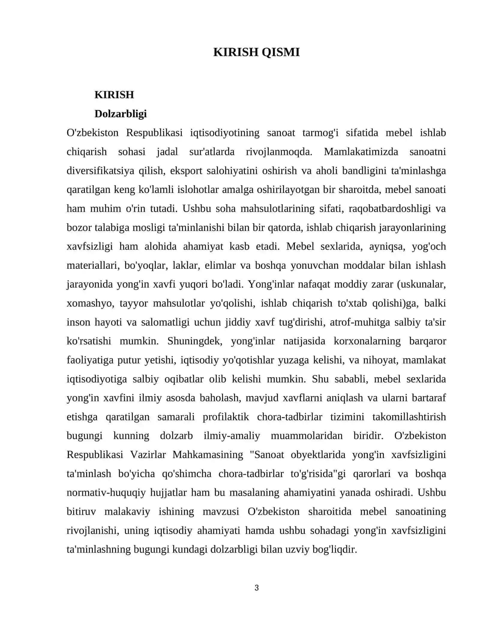 Mebel sexida yong'in xafini baholash va yong'inga qarshi profilaktik choralar tizimini takomillashtirish 3