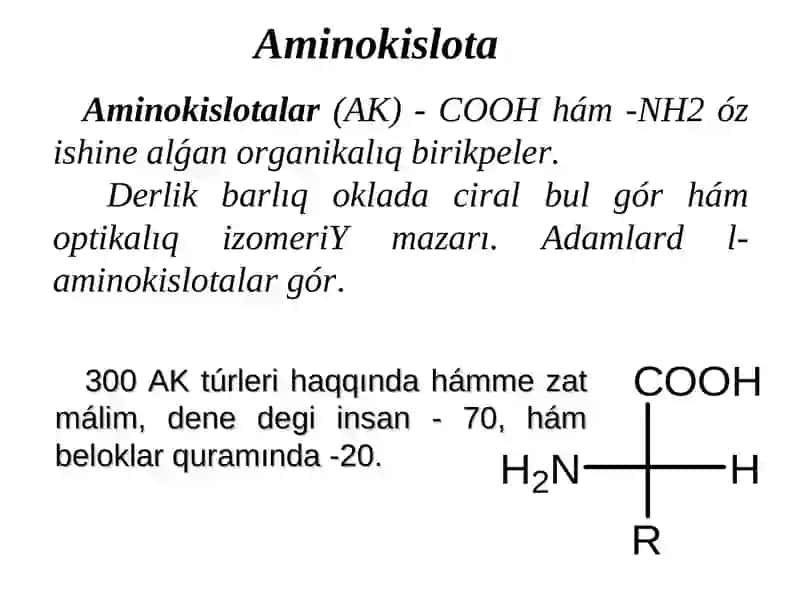 Aminokislotalardin' uliwmaliq almasiwi 3