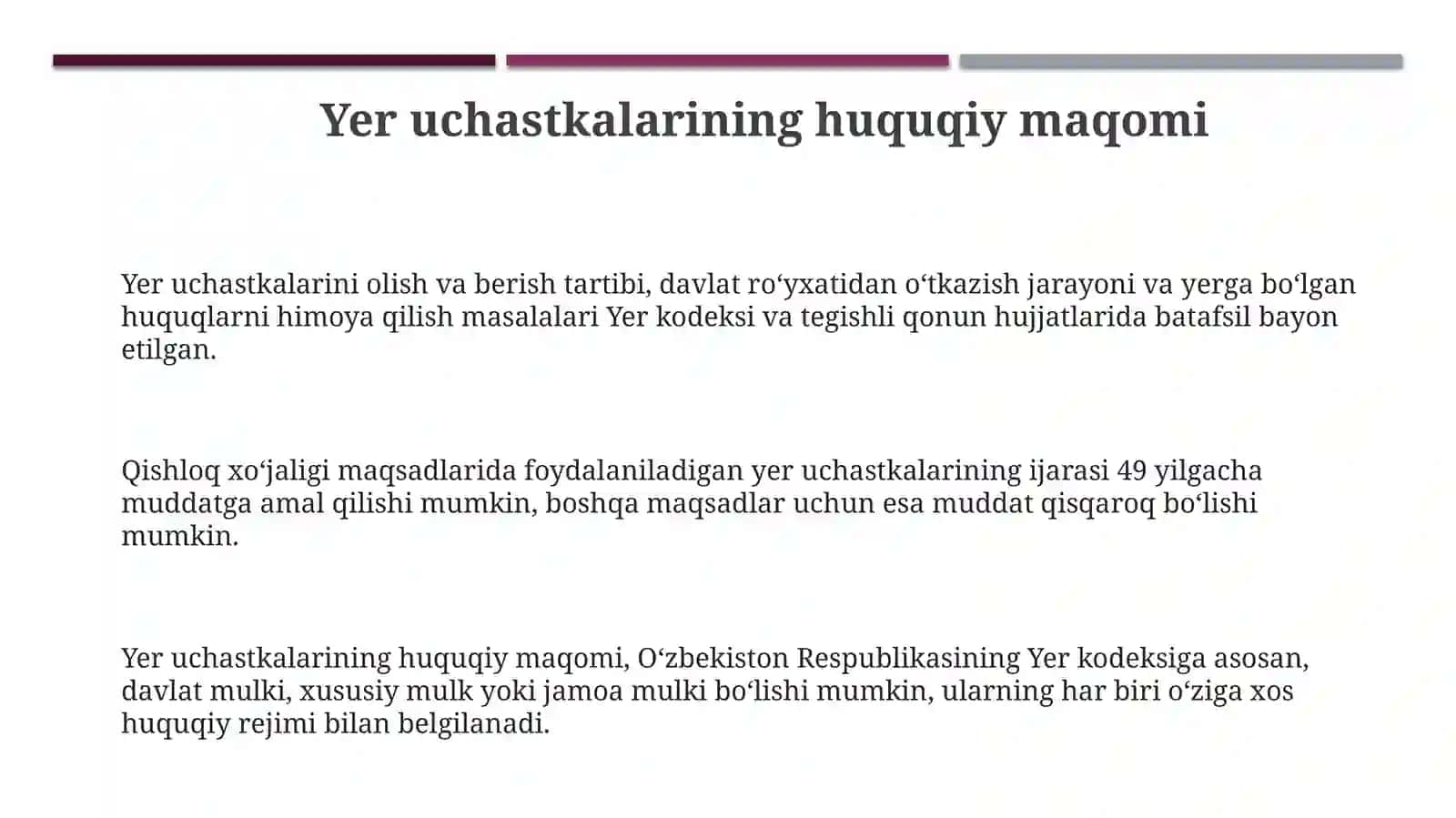 Yer uchastkalarining huquqiy maqomi 3