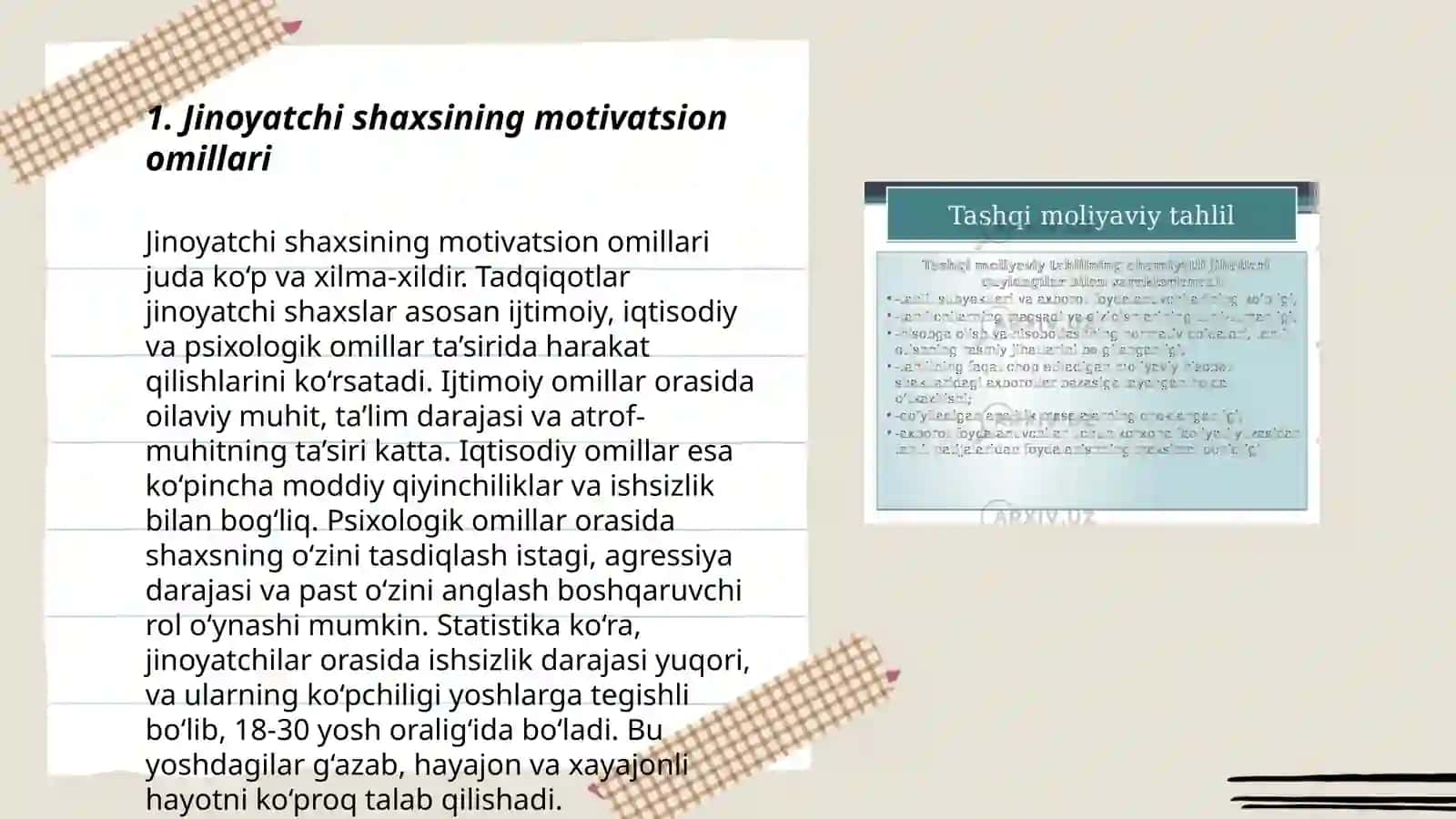 Jinoyatchi shaxsining psixologik tahlili qilish 3