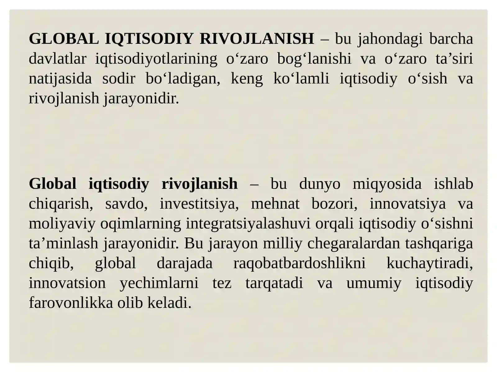 Jahon iqtisodiyotni globallashuvining harakatlantiruvchi kuchlari, belgilari va shakllari 3