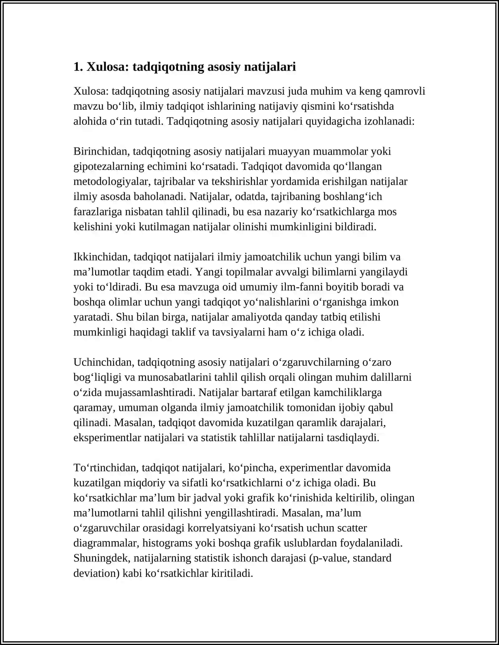 XULOSA FOYDALANILGAN ADABIYOTLAR BOLSIN 3
