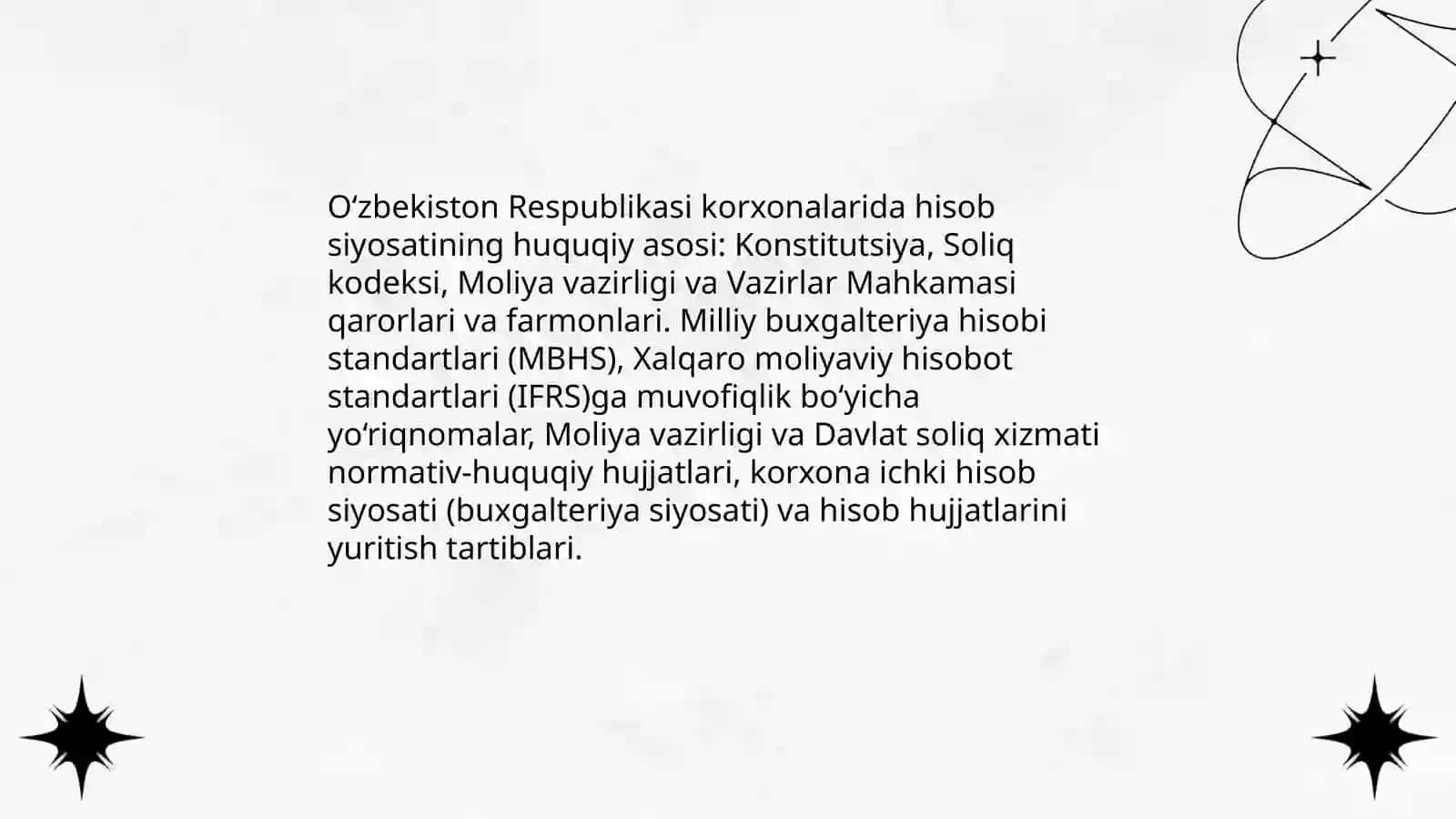 O'zbеkistоn Rеspublikаsi kоrхоnаlаridа hisоb siyosаtining o’zigа хоs хususiyatlаri 3