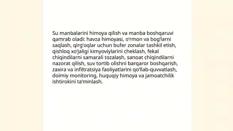 Ichimlik suvi sifatini yaxshilashning asosiy usullari 3