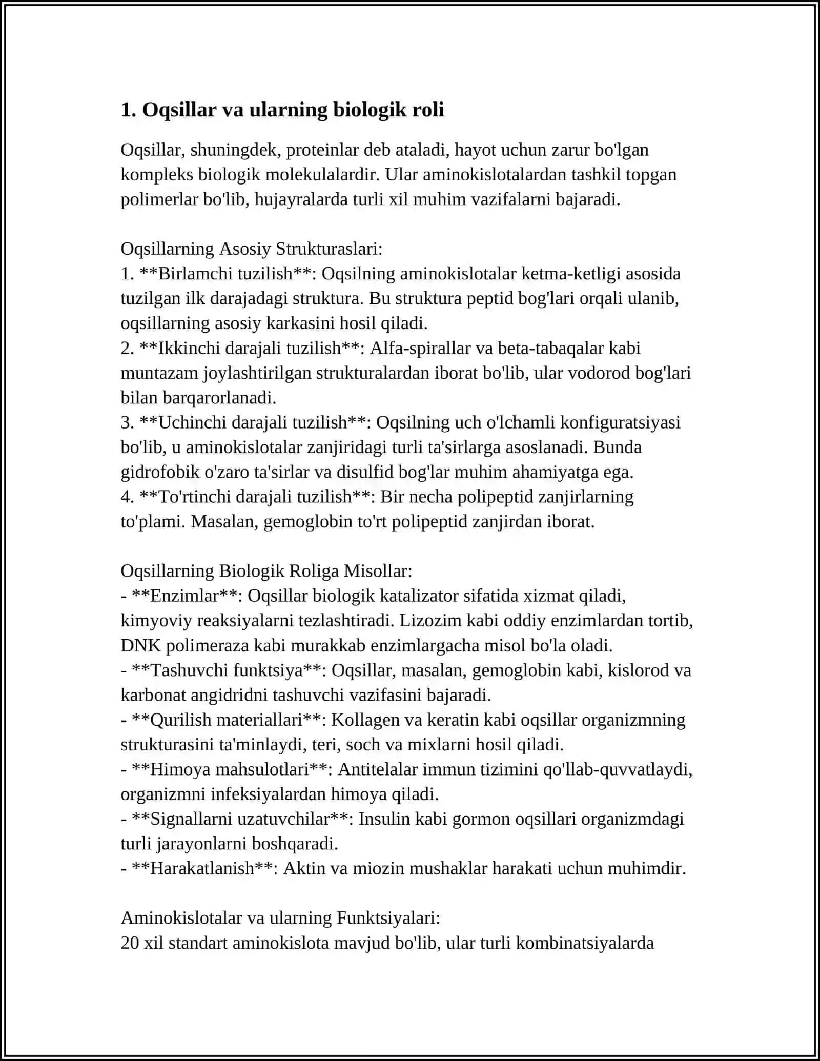 ASOSIY OZUQAVIY MODDALAR-OQSILLAR,YOGʻLAR,KARBON SUVLAR,MINERAL MODDALAR, VITAMINLARNING BIOLOGIK ROLI VA ASOSIY MANBALARI 3