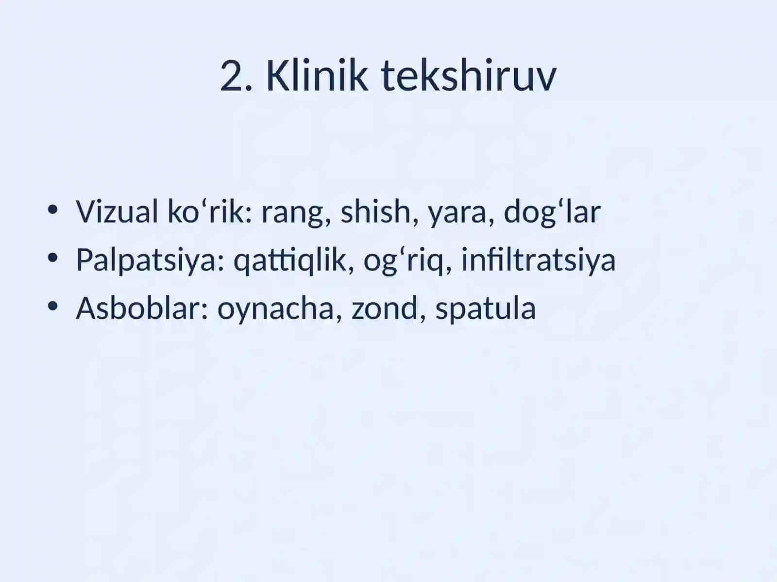 Og‘iz bo‘shlig‘i shilliq qavati kasalliklarini tekshirish usullari 3