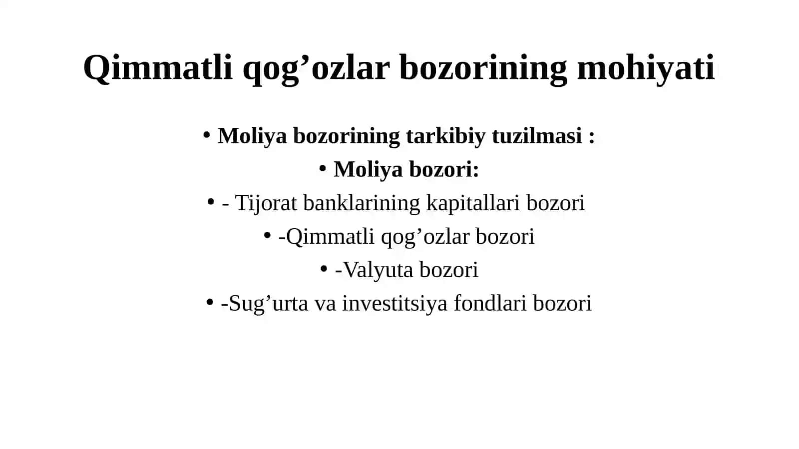 Qimmatliqog‘ozlarbozoriningmohiyativauningtarkibiytuzilmasi 3