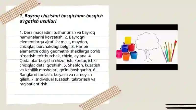 Maktabgacha taʼlim tashkilotida alohida predmetlarning rasmini chizishga oʻrgatish 3