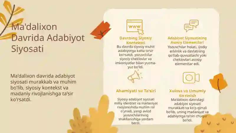 Ma'dalixon Davrida Adabiyot Siyosati 3