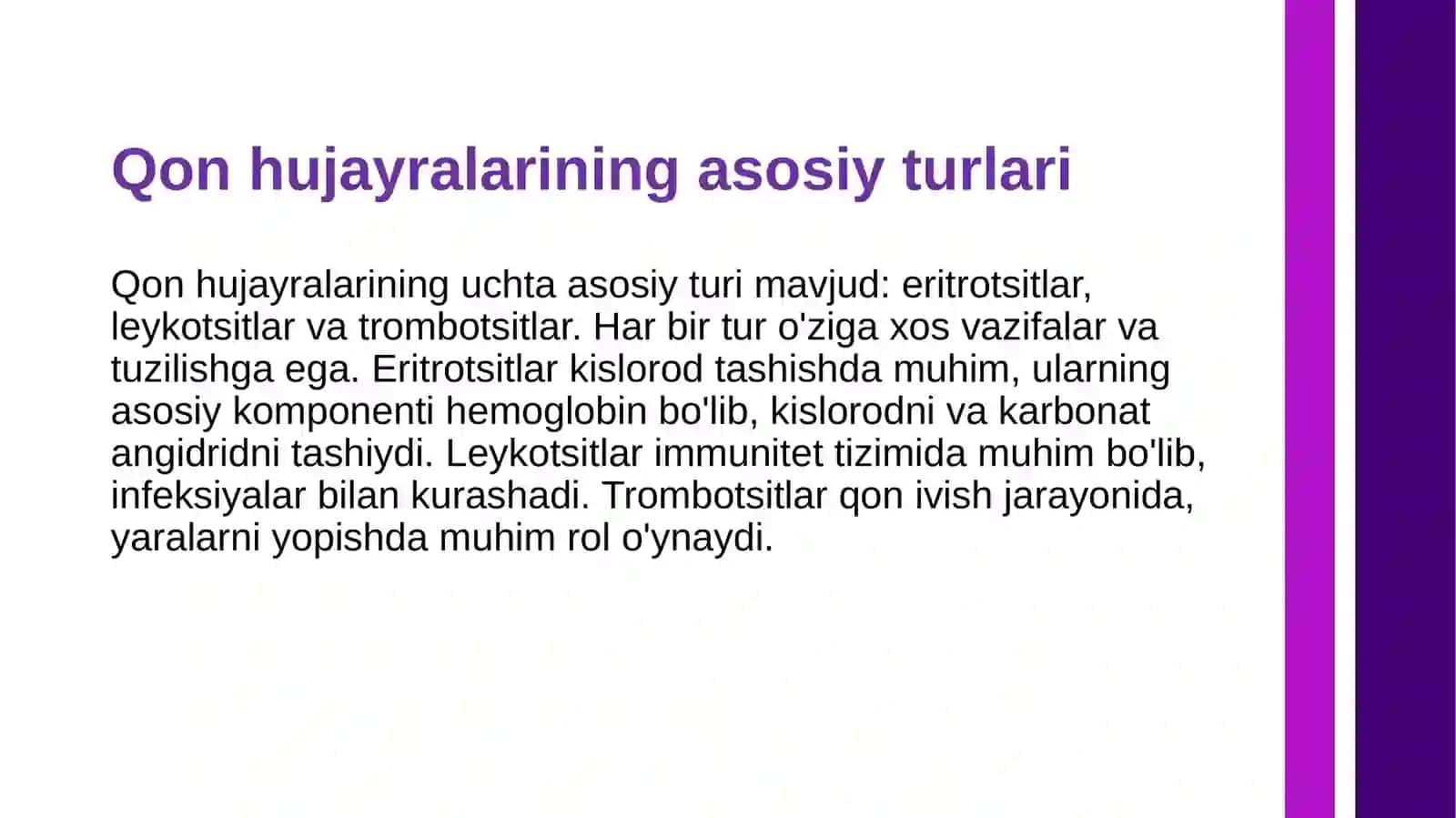 Qon hujayralarining tuzilishi va vazifalari 3