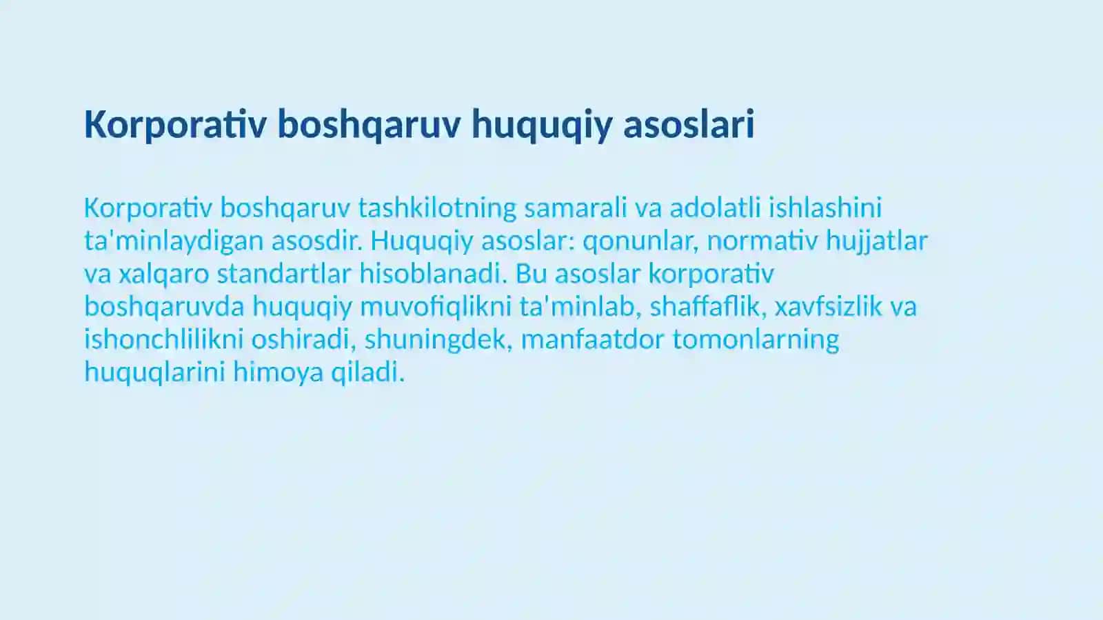 Korporativ boshqaruvning huquqiy asoslari 3