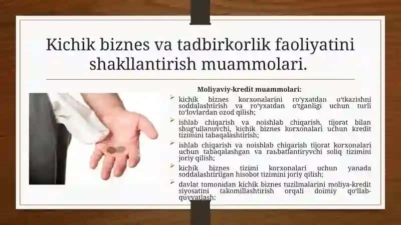 Kichik biznes va tadbirkorlik faoliyatini tashkil etish 3